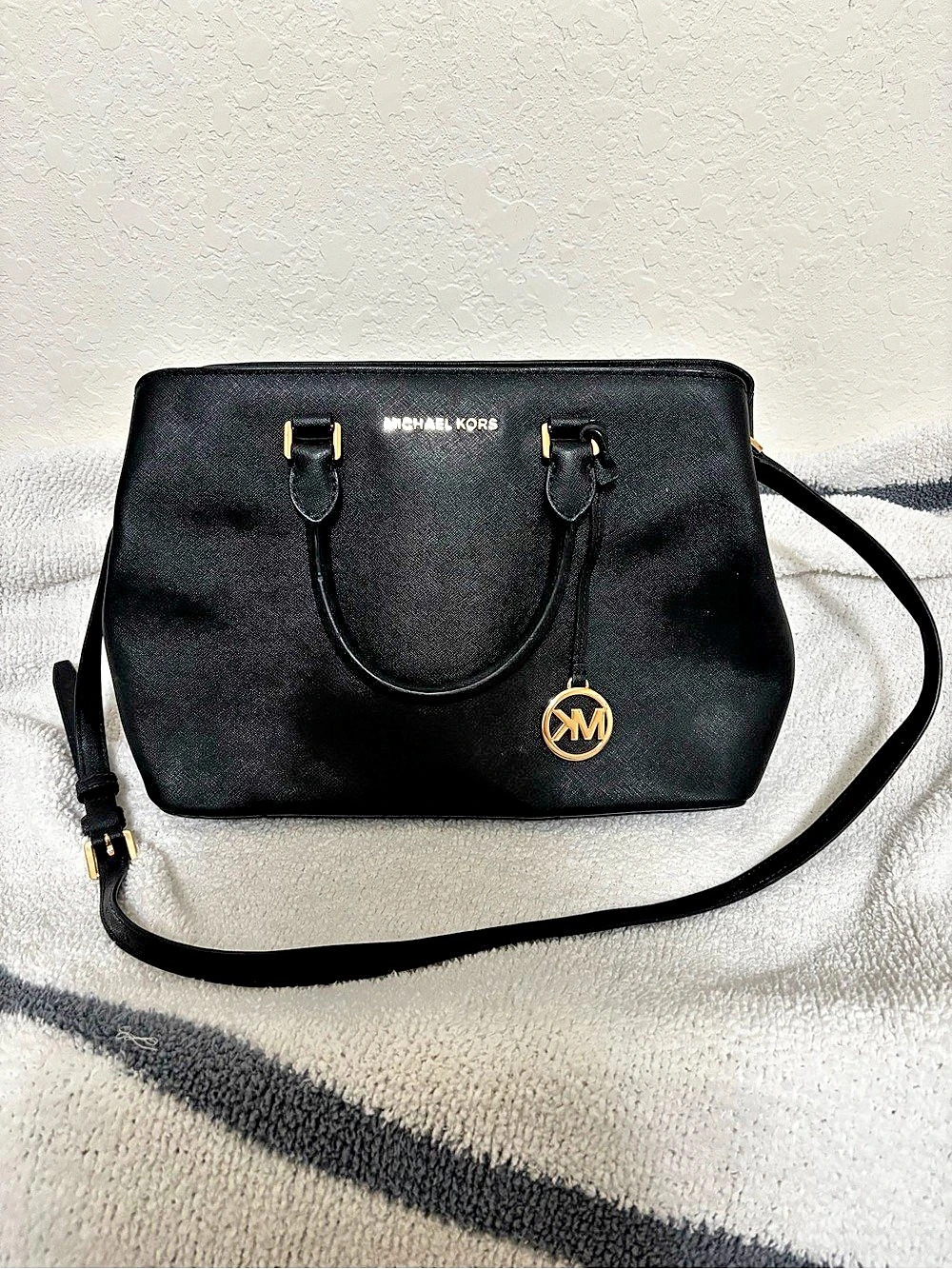 Michael Kors Ciara Large Saffiano Leather Satchel Black
